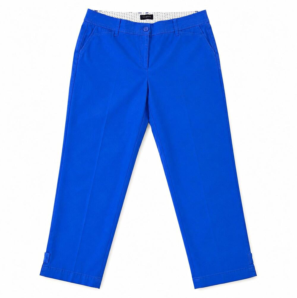 Talbots Blue Cropped Pants, Classic Fit Cotton Twill Pockets 24" Inseam